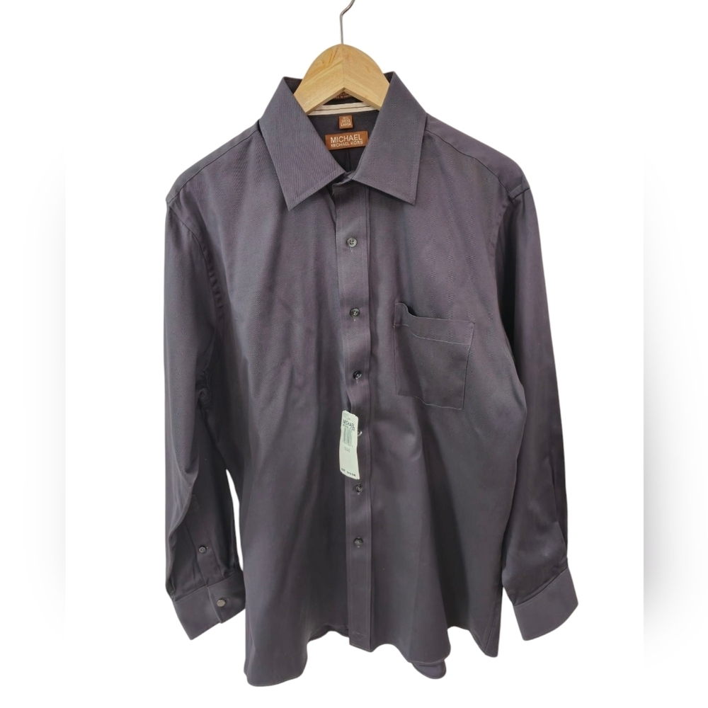 NWT MICHAEL Michael Kors Men's Gray Long Sleeve Dress Shirt Size 16 1/2 34 35